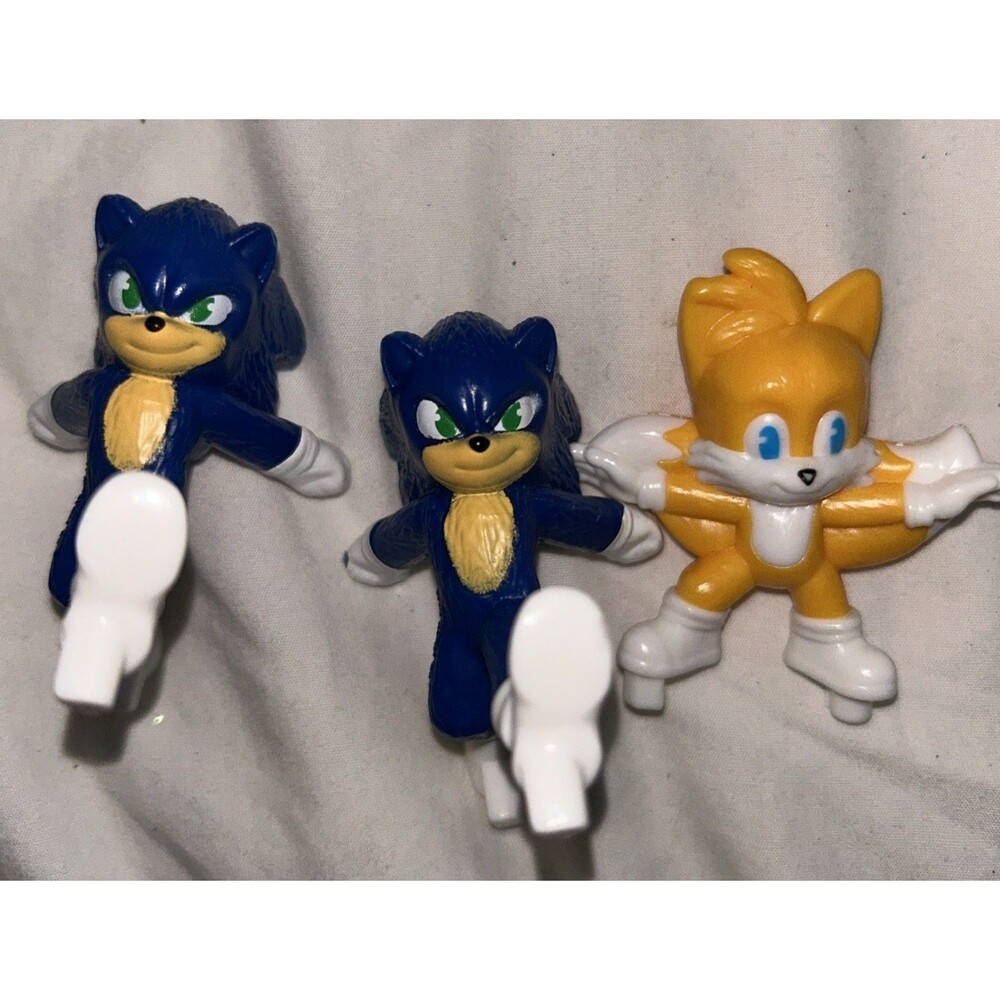 Sonic The Hedgehog Running Figure Toy Action Cake Topper  Toy Kid Toddler 3Pc